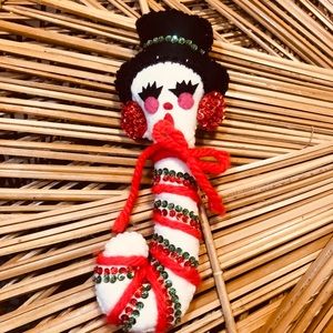 Vintage Candy Cane Felt Ornament